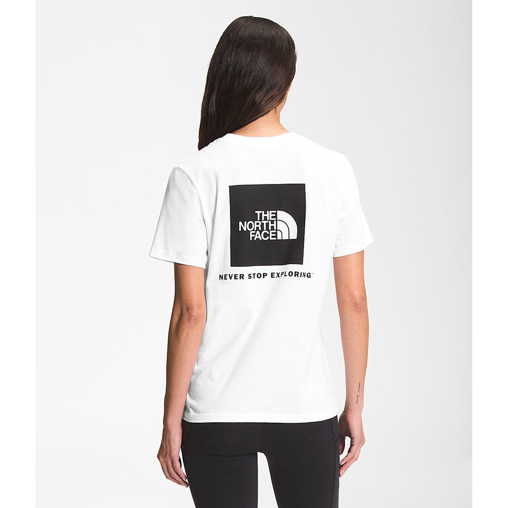 The North Face T-Shirts Womens Australia - The North Face Short Sleeve Box Nse White / Black Never S